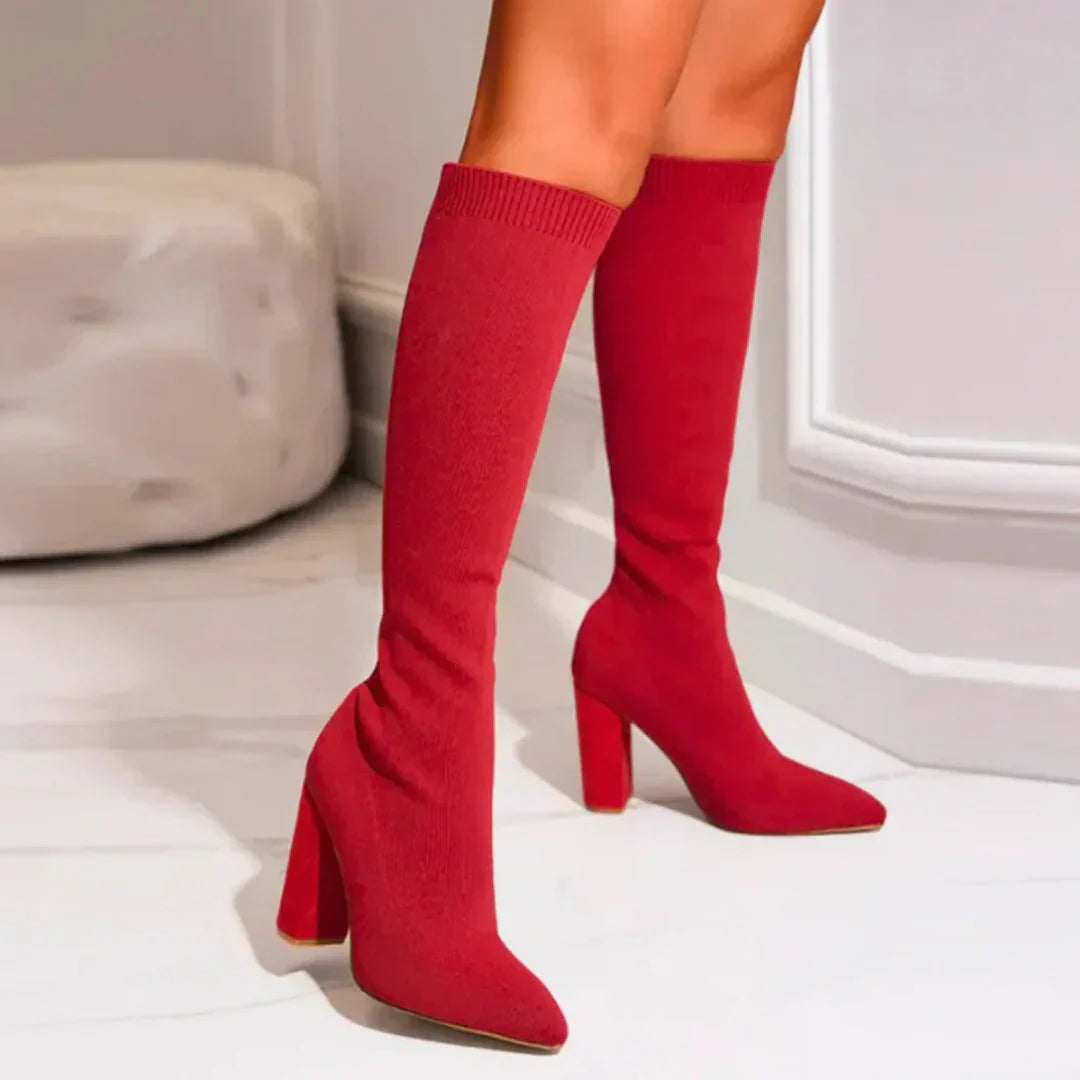Liyke - Sexy ed eleganti stivali al ginocchio da donna con elastico per uno stile unico