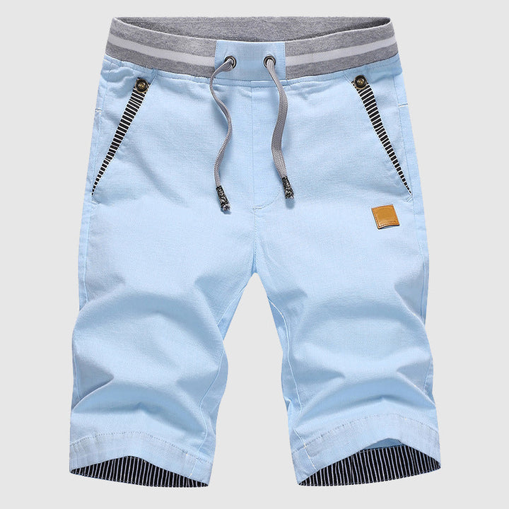Pantaloncini da uomo slim fit con coulisse e tasche con zip - comfort e stile al ginocchio