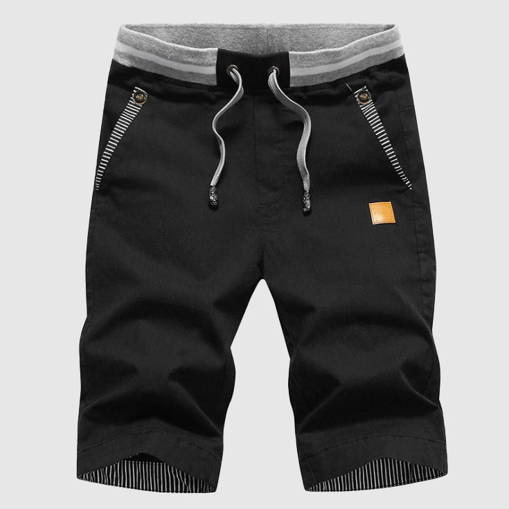 Pantaloncini da uomo slim fit con coulisse e tasche con zip - comfort e stile al ginocchio