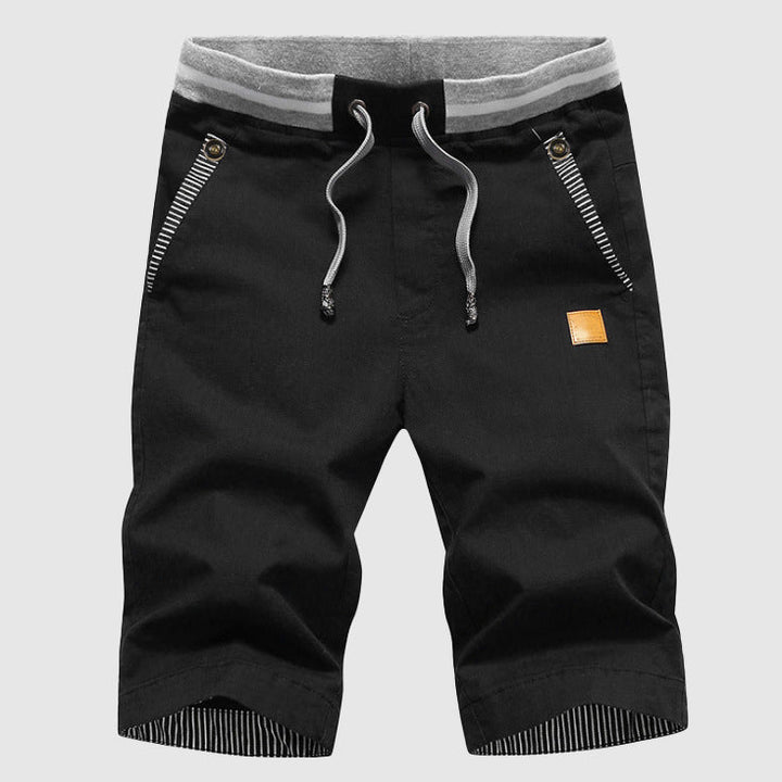 Pantaloncini da uomo slim fit con coulisse e tasche con zip - comfort e stile al ginocchio