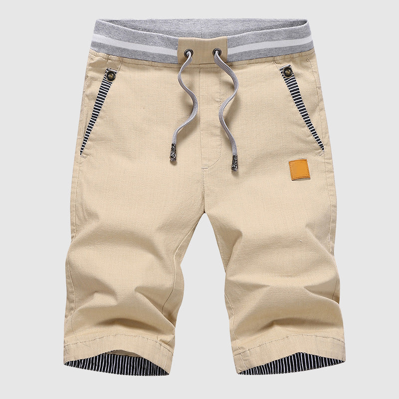 Pantaloncini da uomo slim fit con coulisse e tasche con zip - comfort e stile al ginocchio