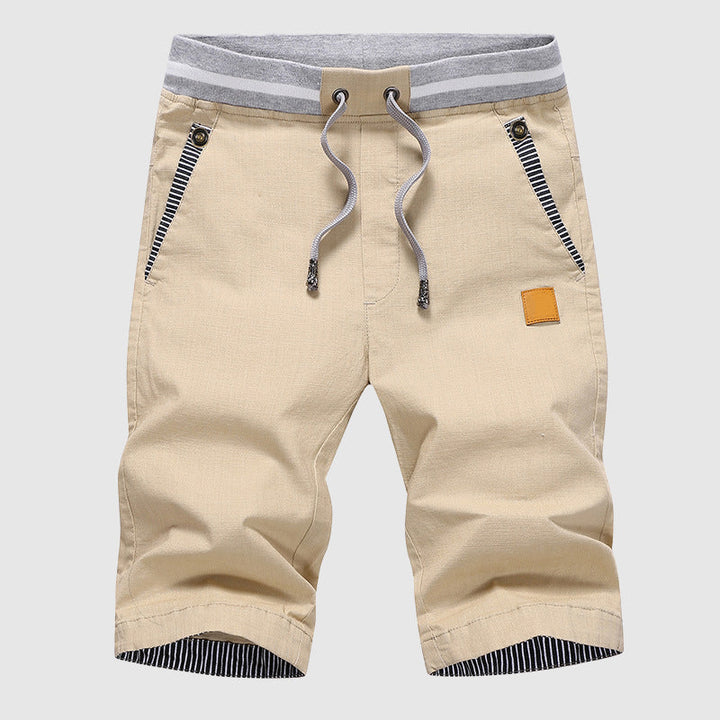 Pantaloncini da uomo slim fit con coulisse e tasche con zip - comfort e stile al ginocchio
