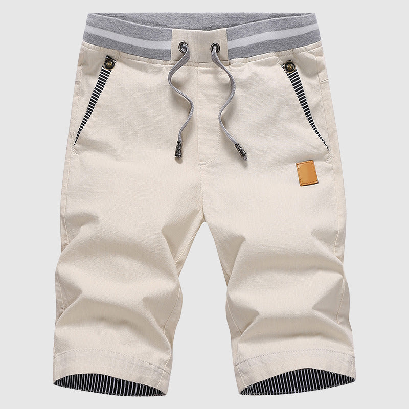 Pantaloncini da uomo slim fit con coulisse e tasche con zip - comfort e stile al ginocchio