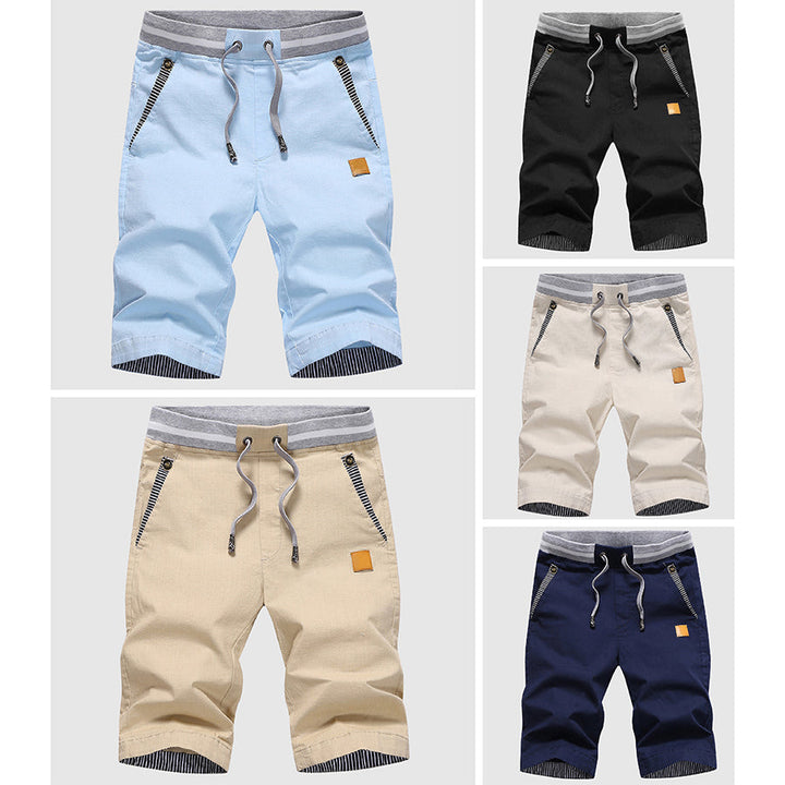 Pantaloncini da uomo slim fit con coulisse e tasche con zip - comfort e stile al ginocchio