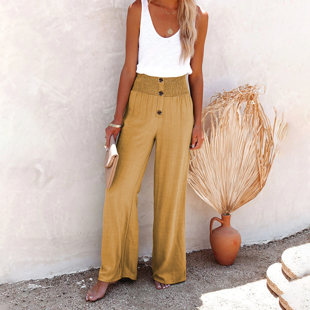 HILLA - Pantaloni eleganti a vita alta e larghi per uno stile comodo e alla moda