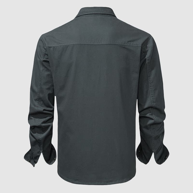 Elegante gilet da uomo a maniche lunghe con bottoni - in 100% cotone, un classico elegante con dettagli d'effetto sul petto