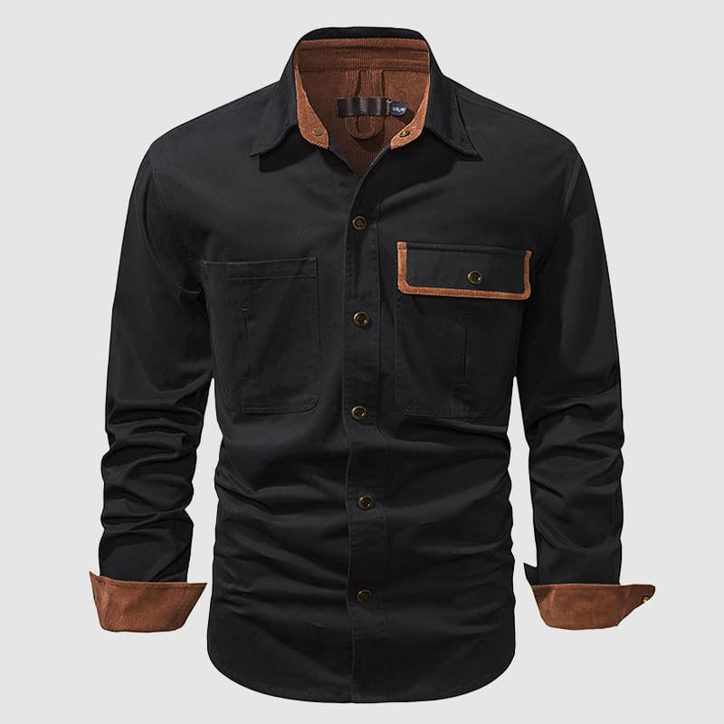 Elegante gilet da uomo a maniche lunghe con bottoni - in 100% cotone, un classico elegante con dettagli d'effetto sul petto