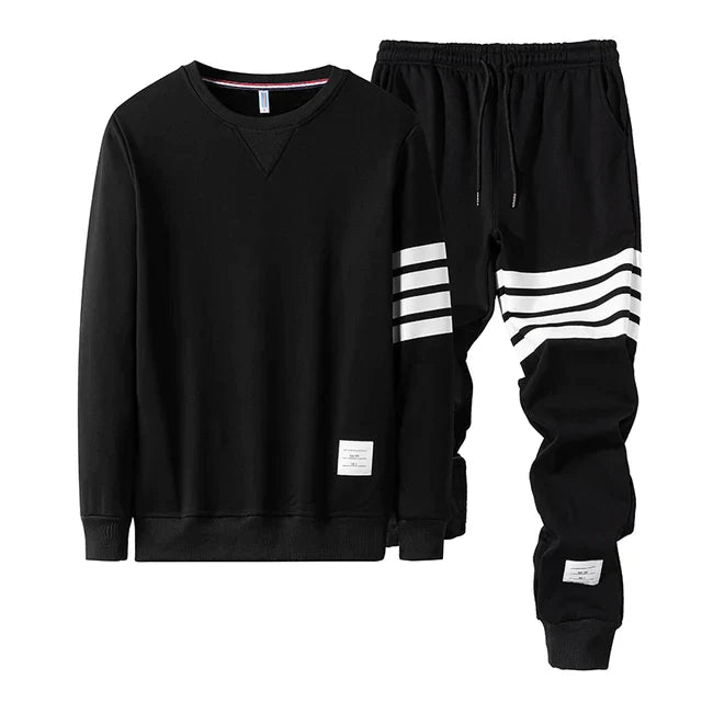 Confortevole set da uomo composto da maglia a maniche lunghe e jogger - ideale per un abbigliamento casual e rilassato