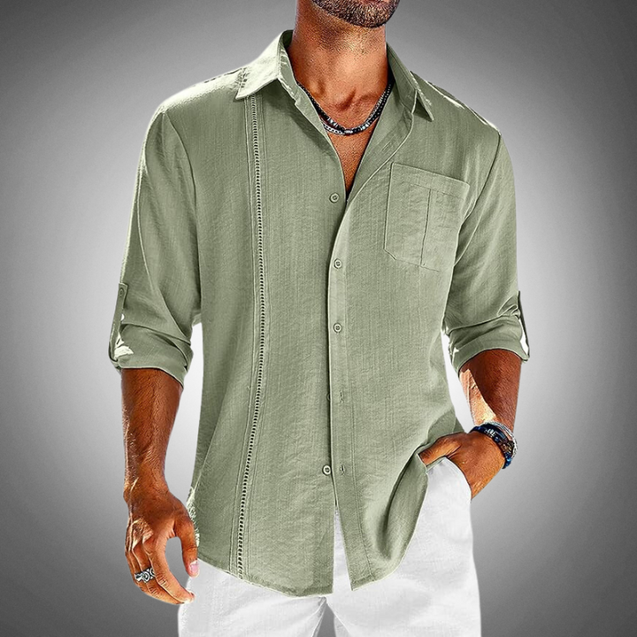 Gilet leggero da uomo a maniche lunghe con botone e colletto classico - trasparente, elegante e ideale per lo stile di tutti i giorni