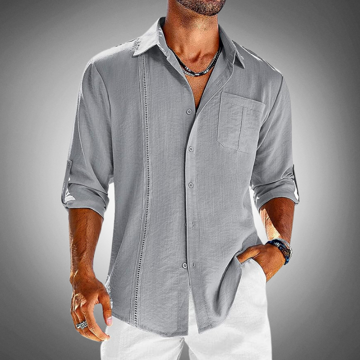 Gilet leggero da uomo a maniche lunghe con botone e colletto classico - trasparente, elegante e ideale per lo stile di tutti i giorni