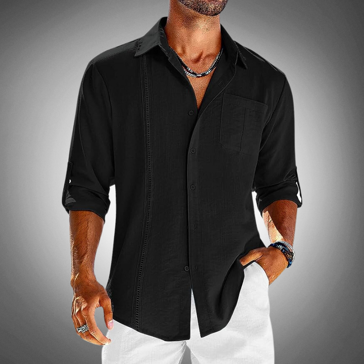 Gilet leggero da uomo a maniche lunghe con botone e colletto classico - trasparente, elegante e ideale per lo stile di tutti i giorni