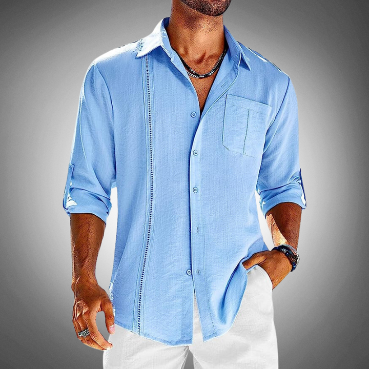 Gilet leggero da uomo a maniche lunghe con botone e colletto classico - trasparente, elegante e ideale per lo stile di tutti i giorni