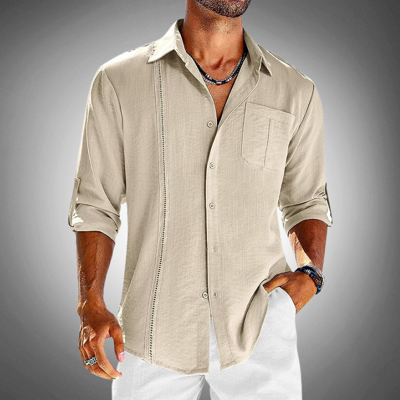 Gilet leggero da uomo a maniche lunghe con botone e colletto classico - trasparente, elegante e ideale per lo stile di tutti i giorni