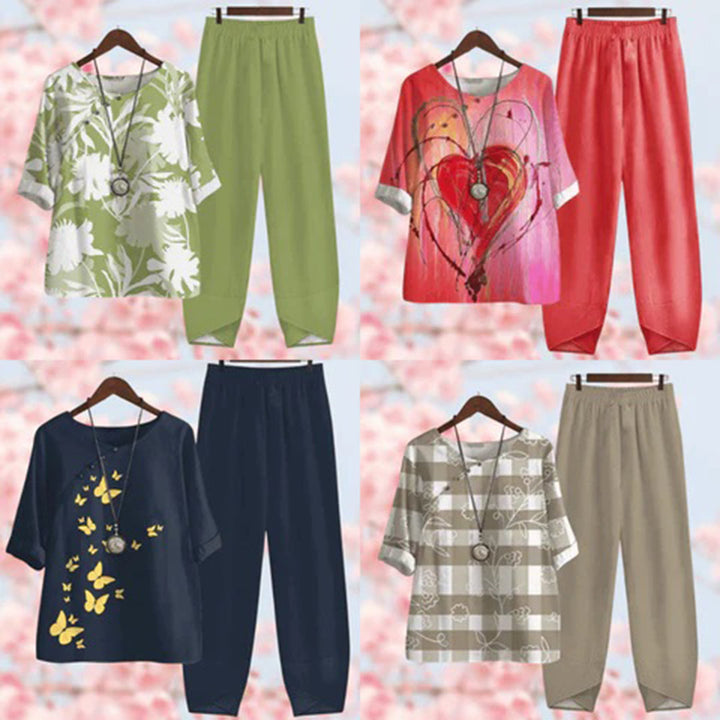 Elora - Stilvolles Vintage-Blumenmuster Zweiteiliger Set per un look elegante