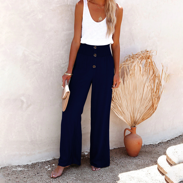 HILLA - Pantaloni eleganti a vita alta e larghi per uno stile comodo e alla moda
