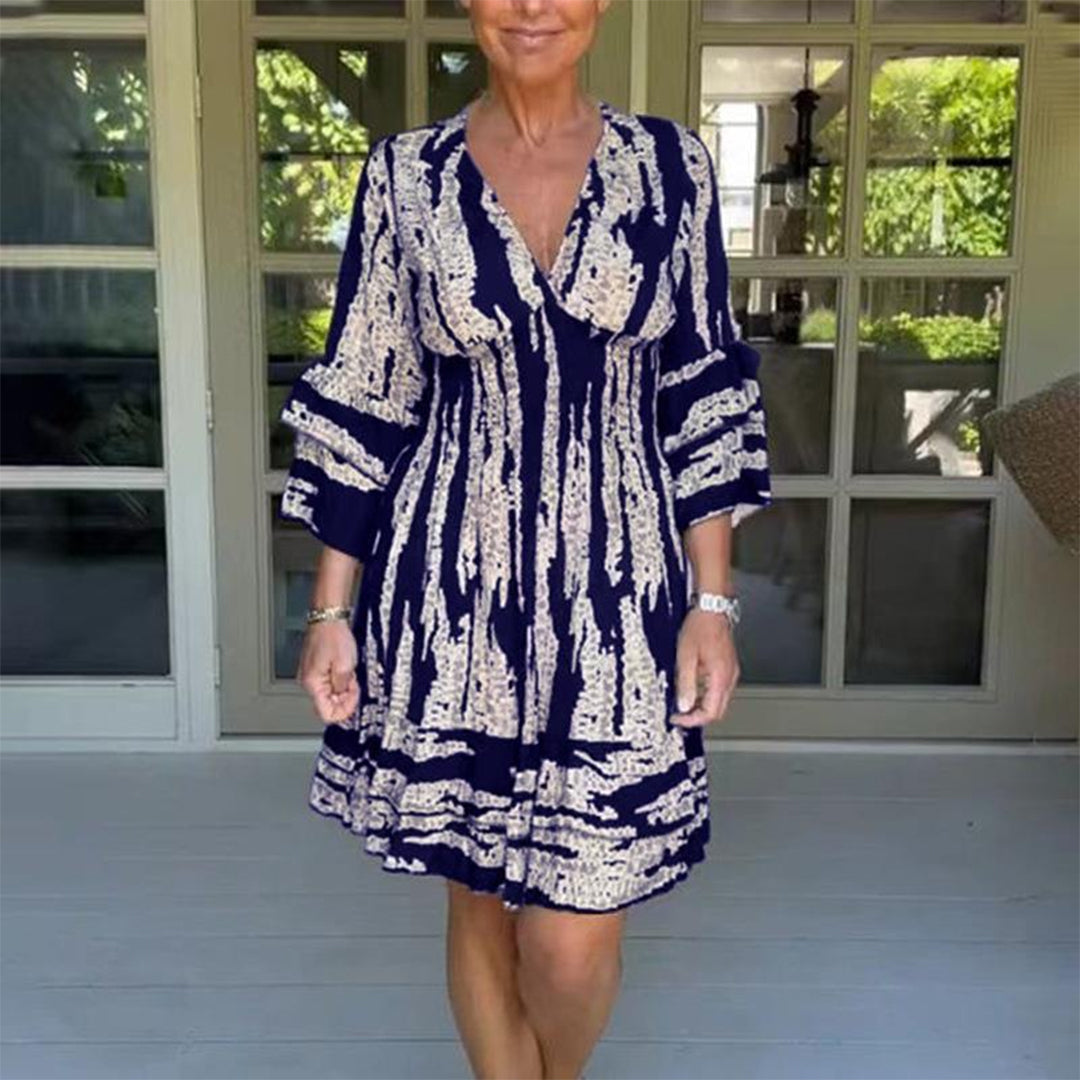 Elegante gilet da donna con profonda scollatura a V, ampi polsini decorativi, cordoncino alla moda con linea ad A e tessuto leggero e fluente
