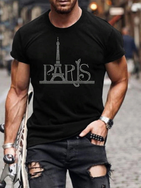 Elegante T-shirt Slim-Fit da uomo con paillettes - per dare un tocco di luce al vostro look