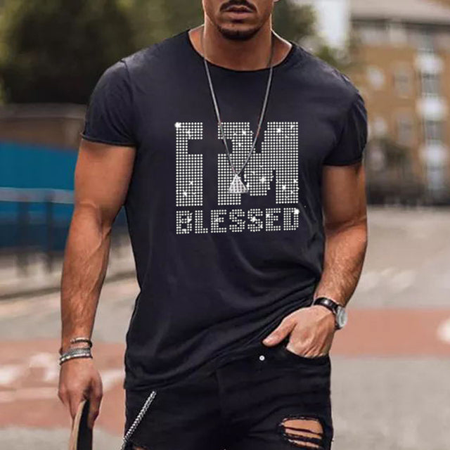 Elegante T-shirt Slim-Fit da uomo con paillettes - per dare un tocco di luce al vostro look