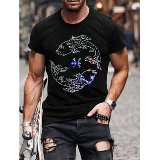 Elegante T-shirt Slim-Fit da uomo con paillettes - per dare un tocco di luce al vostro look