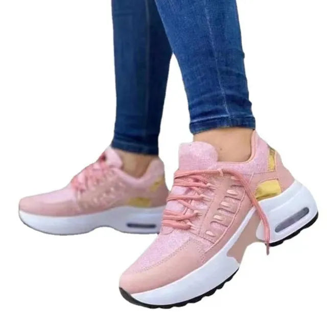 Sneakers da donna con lacci, leggere e ariose - calzature comode per tutti i giorni