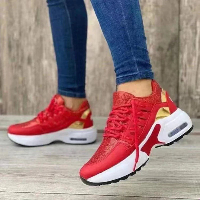 Sneakers da donna con lacci, leggere e ariose - calzature comode per tutti i giorni