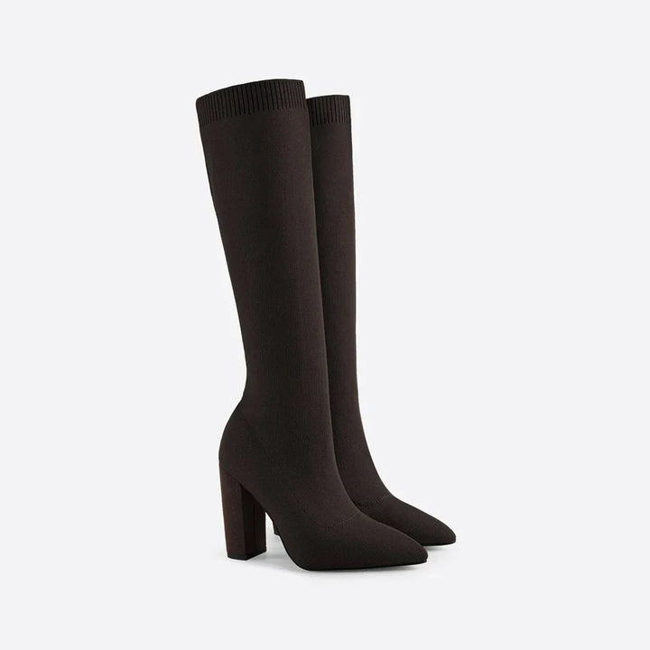 Liyke - Sexy ed eleganti stivali al ginocchio da donna con elastico per uno stile unico