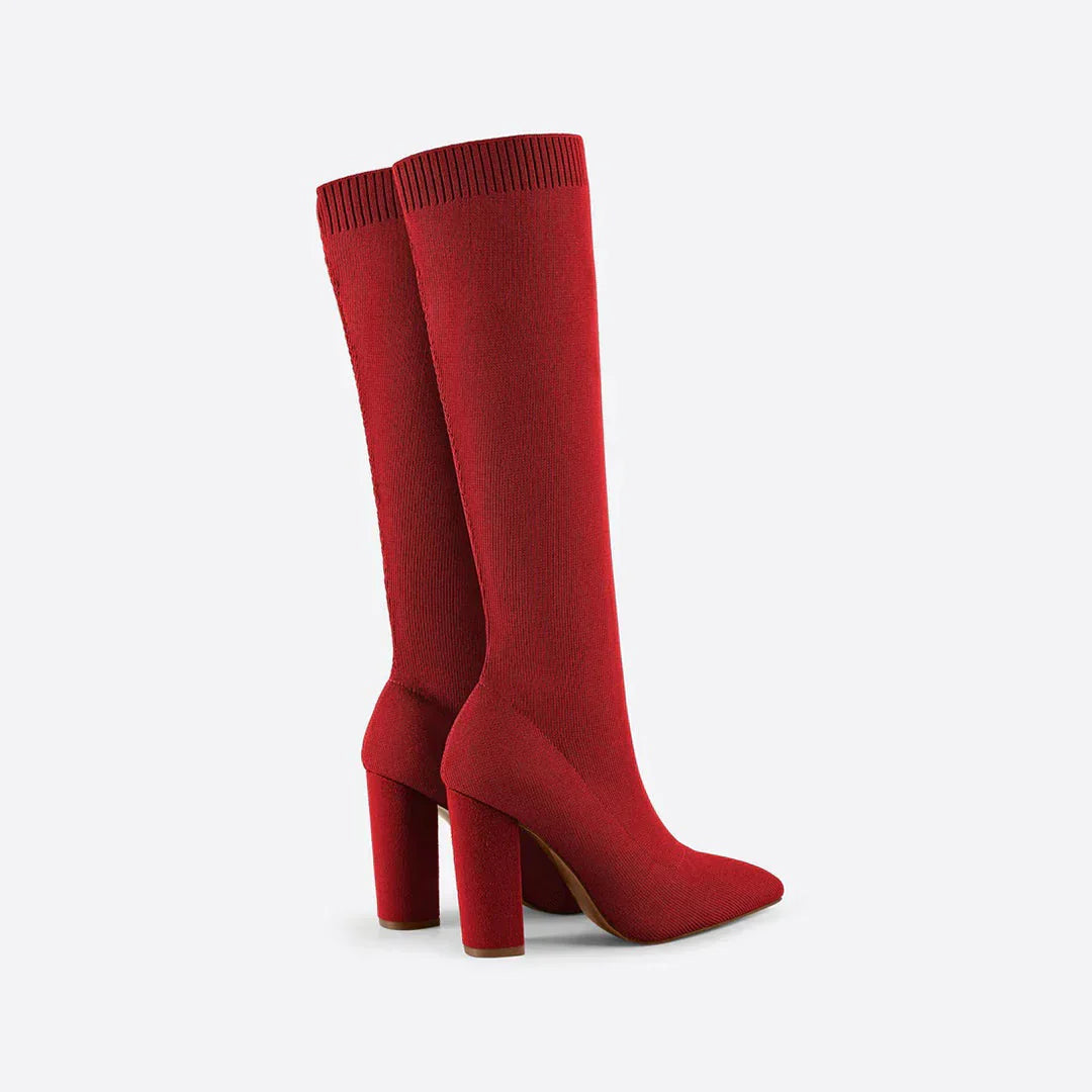 Liyke - Sexy ed eleganti stivali al ginocchio da donna con elastico per uno stile unico