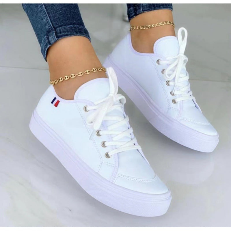 Scarpe casual da donna con chiusura a strappo, rivestimento in legno e finiture lucide - Comfort per tutto il giorno
