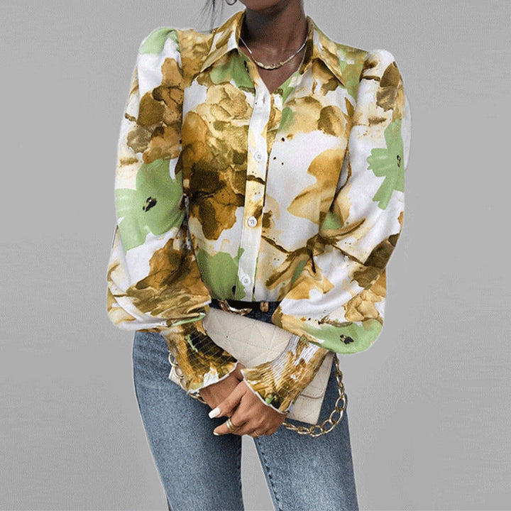 Gilet oversize da donna con stivali regolabili, maniche abullonate alla moda, splendida fantasia floreale ed eleganti nappe sui polsini