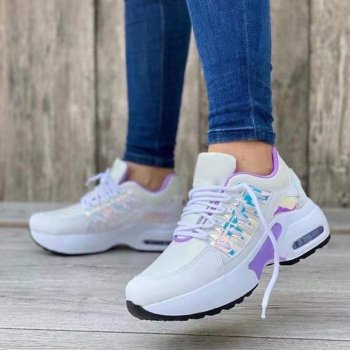 Sneakers sportive da donna con mesh traspirante, comoda suola platform e lacci morbidi per una vestibilità perfetta