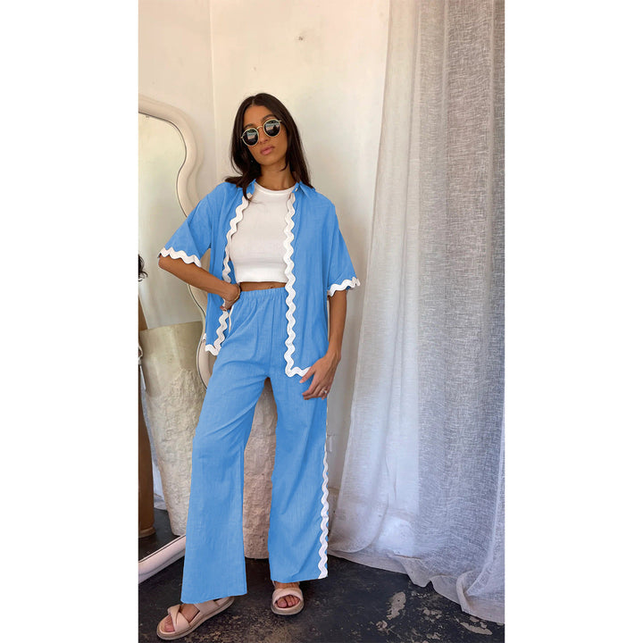 Elegante giacca-camicia da donna in cotone leggero e traspirante - vestibilità ariosa, elegante chiusura con bottoni a pressione sull'orlo e facile allacciatura anteriore