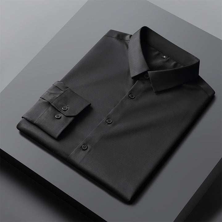 Elegante camicia da uomo button-down dalla vestibilità slim - Tessuto di cotone elasticizzato e antiscivolo, ideale per l'ufficio