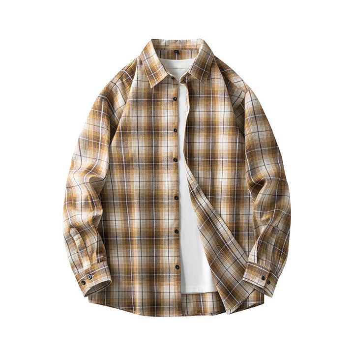 Camicia da uomo dal taglio classico con bottoni e polsini lunghi - stile elegante in mâle décontracté