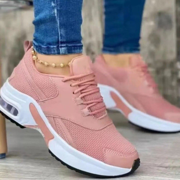 Sneakers da donna in mesh traspirante con comoda ammortizzazione e allacciatura elegante