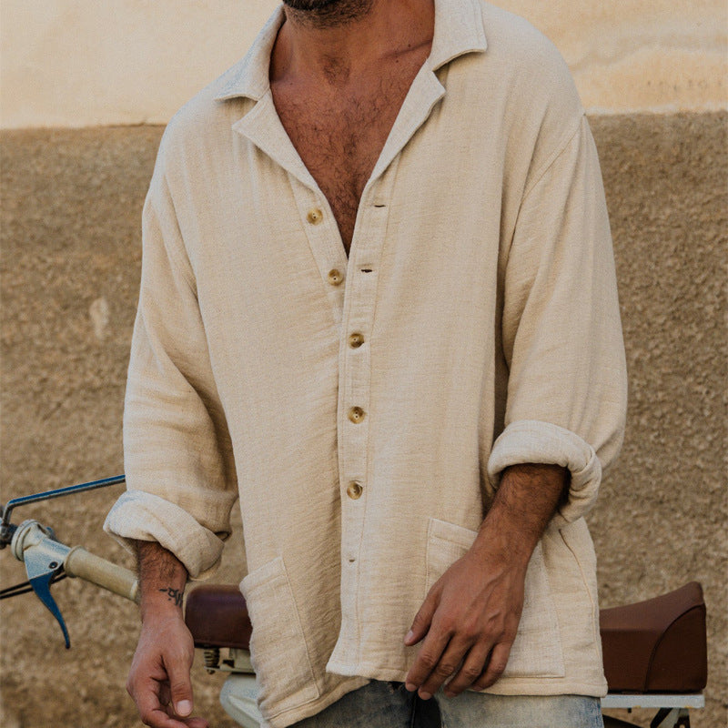 Elegante T-shirt da uomo in cotone e lino mélange - Un look casual ed elegante per tutti i giorni