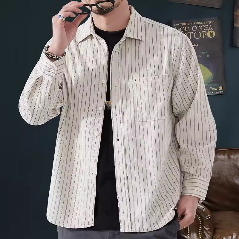 Camisa di manga lunga per uomo con corte relajado e disegno a raggi - Trasportabile e perfetta per uno stile casual e comodo