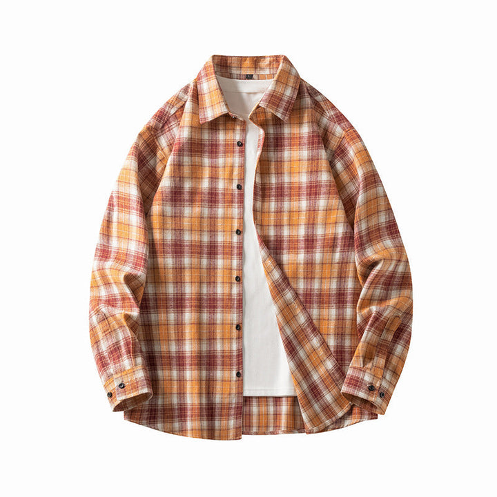 Camicia da uomo dal taglio classico con bottoni e polsini lunghi - stile elegante in mâle décontracté
