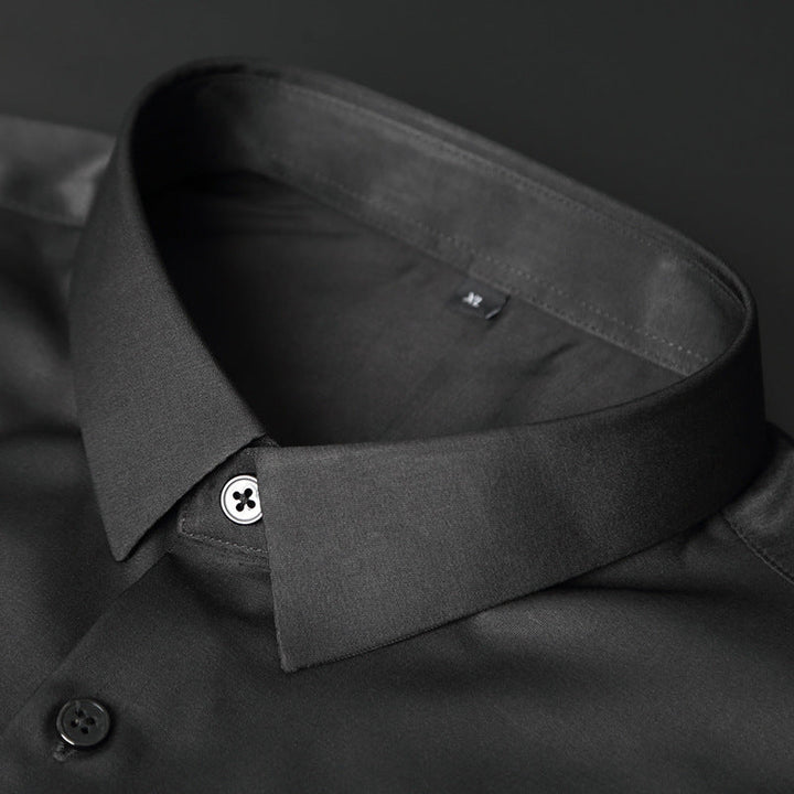Elegante camicia da uomo button-down dalla vestibilità slim - Tessuto di cotone elasticizzato e antiscivolo, ideale per l'ufficio