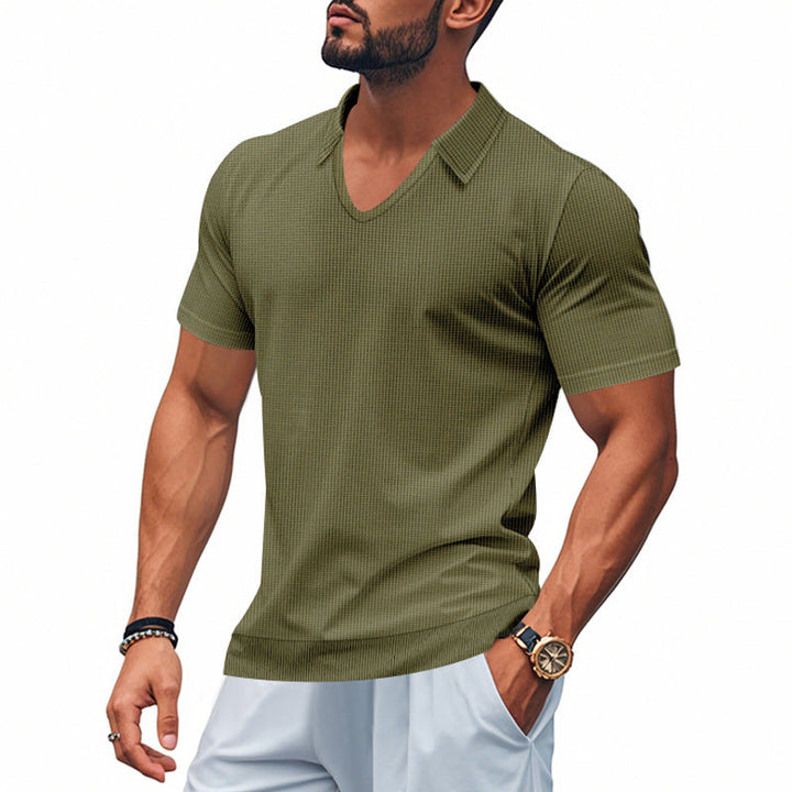 Polo da uomo Coupe Décontractée con scollo a V, maniche corte - abbigliamento confortevole e traspirante
