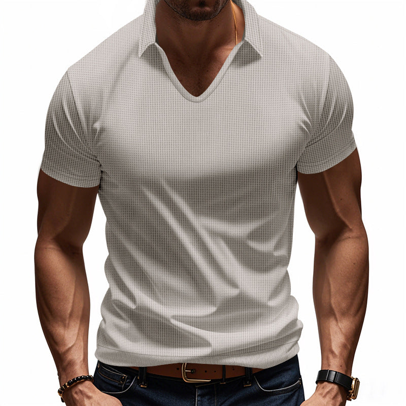 Polo da uomo Coupe Décontractée con scollo a V, maniche corte - abbigliamento confortevole e traspirante