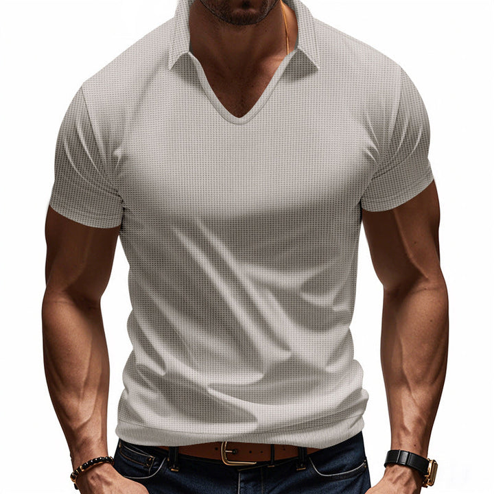 Polo da uomo Coupe Décontractée con scollo a V, maniche corte - abbigliamento confortevole e traspirante