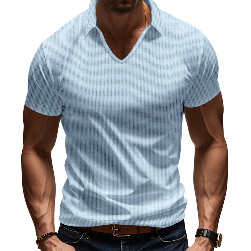 Polo da uomo Coupe Décontractée con scollo a V, maniche corte - abbigliamento confortevole e traspirante