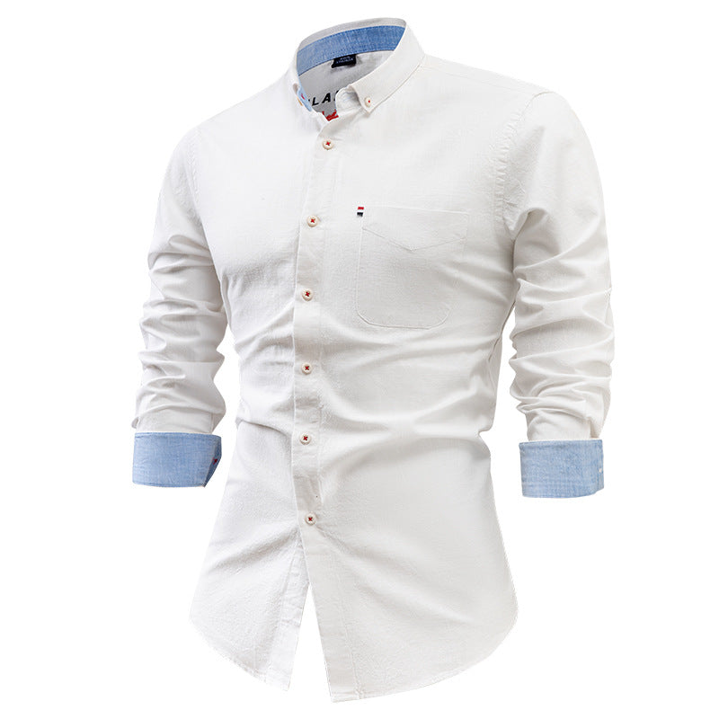 Elegante gilet da uomo a maniche lunghe in tessuto naturale con dettagli unici sul petto
