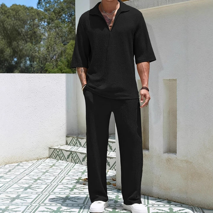 Set completo per uomo - tessuto elegante, vestibilità comoda - T-shirt e pantaloni eleganti