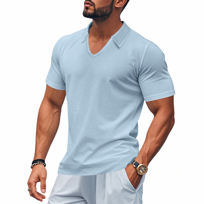 Polo da uomo Coupe Décontractée con scollo a V, maniche corte - abbigliamento confortevole e traspirante