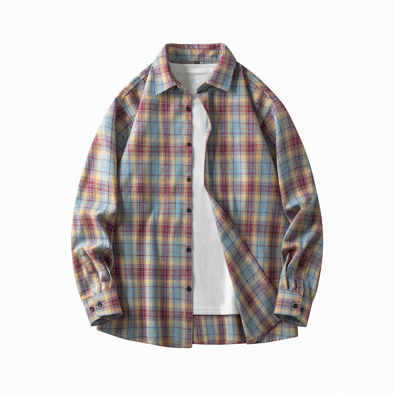 Camicia da uomo dal taglio classico con bottoni e polsini lunghi - stile elegante in mâle décontracté