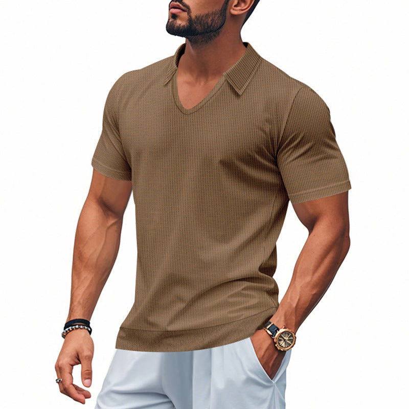 Polo da uomo Coupe Décontractée con scollo a V, maniche corte - abbigliamento confortevole e traspirante