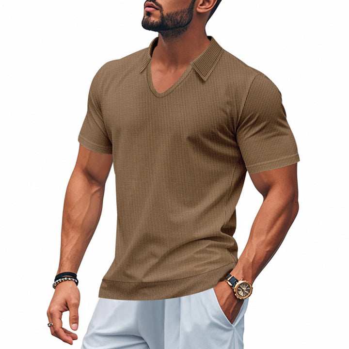 Polo da uomo Coupe Décontractée con scollo a V, maniche corte - abbigliamento confortevole e traspirante