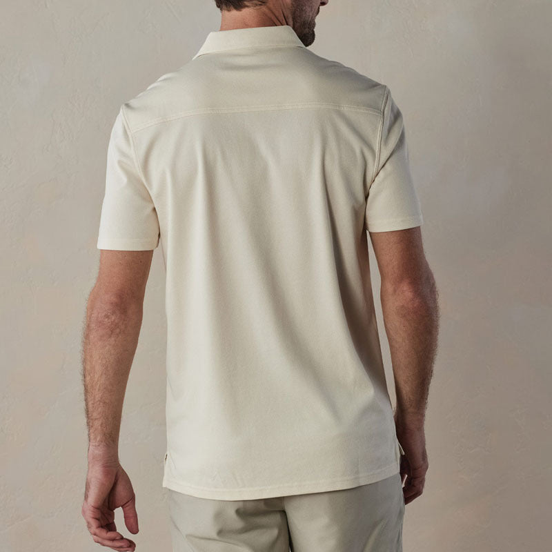 Elegante polo da uomo Slim Fit in misto cotone con scollo a punta e righe eleganti per l'abbigliamento di tutti i giorni