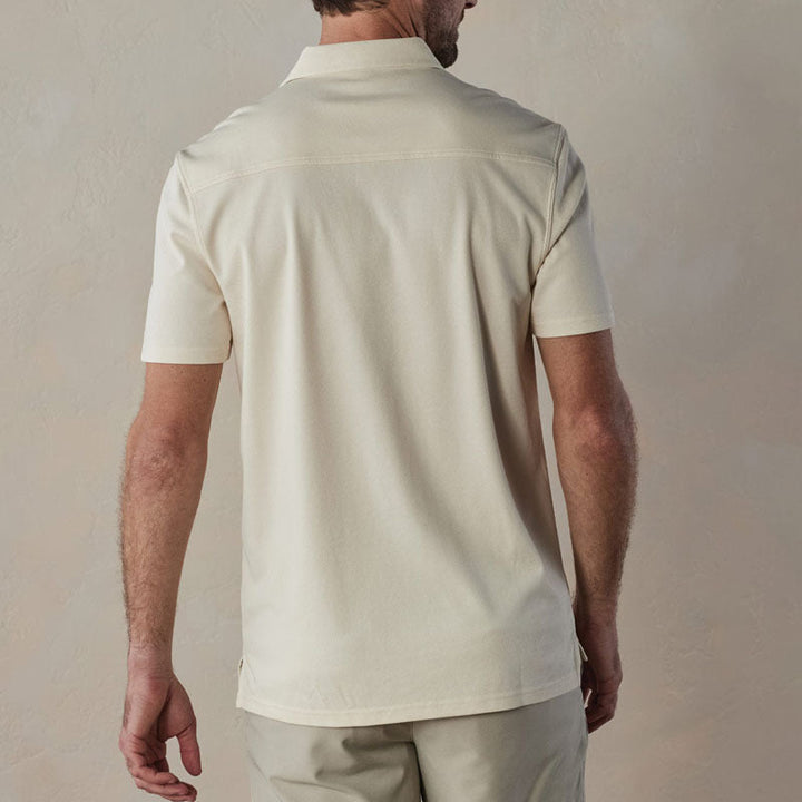 Elegante polo da uomo Slim Fit in misto cotone con scollo a punta e righe eleganti per l'abbigliamento di tutti i giorni